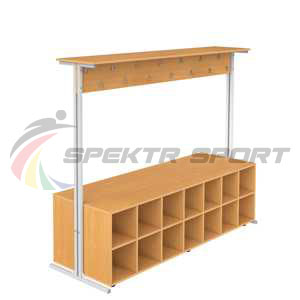 Купить Вешалка напольная двухсторонняя с тумбой для обуви на 28 мест в Москве 