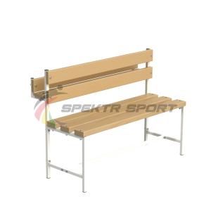 Купить Скамейка для раздевалок со спинкой и лотком (разборная) 1500 мм в Москве 