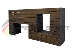 Купить Элемент полосы препятствий Стенка с двумя проломами (брус) в Москве 