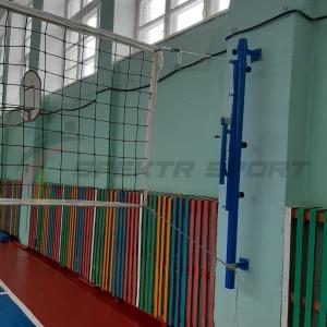 Купить Стойки волейбольные пристенные с ползуном и механизмом натяжения в Москве 