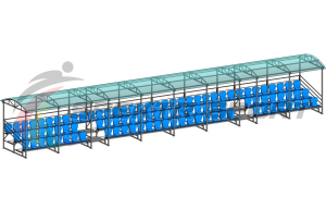 Купить Трибуна для зрителей 3 ряда на 100 мест с навесом v2 (18630) в Москве 