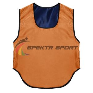 Купить Манишка футбольная двусторонняя Spektr Sport оранжево-синяя, р. 36-40 в Москве 