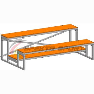 Купить Трибуна мобильная 2 ряда сиденья из фанеры в Москве 