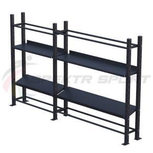 Купить Модульный стеллаж для гантелей, гирь и медболов 3180х430х1950 (2 секции) в Москве 