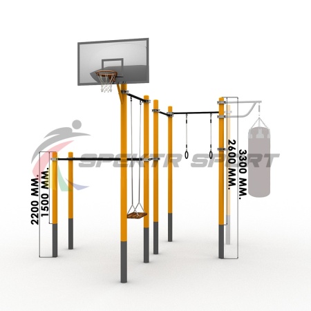 Купить Комплекс для занятий Воркаут+баскетбол и бокс SP WRK-63_76mm в Москве 