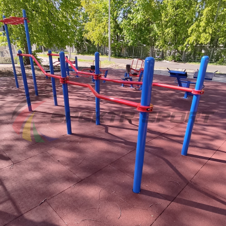 Купить Брусья параворкаут изогнутые разноуровневые WRK-D10_76mm в Москве 