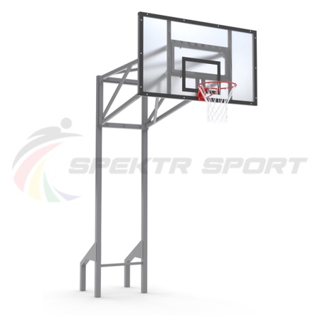 Купить Стойка баскетбольная уличная усиленная со щитом из оргстекла, кольцом и сеткой SP D 413 в Москве 