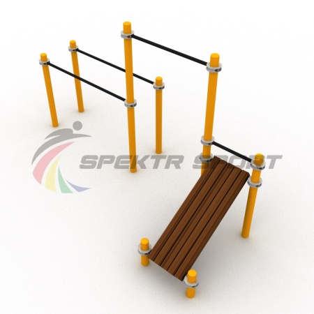 Купить Комплекс из скамьи наклонной, турника и брусьев Воркаут SP WRK-29_76mm в Москве 
