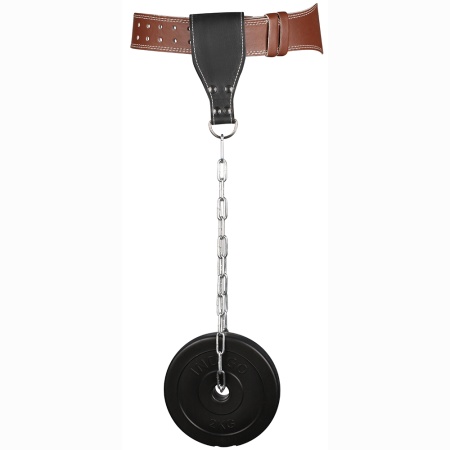 Купить Лямка на пояс для утяжелений с цепью (кожа) в Москве 