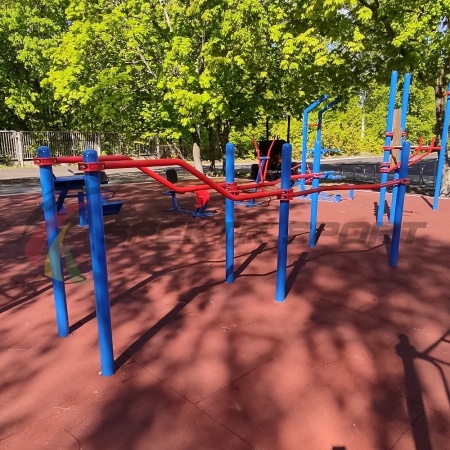 Купить Брусья параворкаут изогнутые разноуровневые WRK-D10_76mm в Москве 