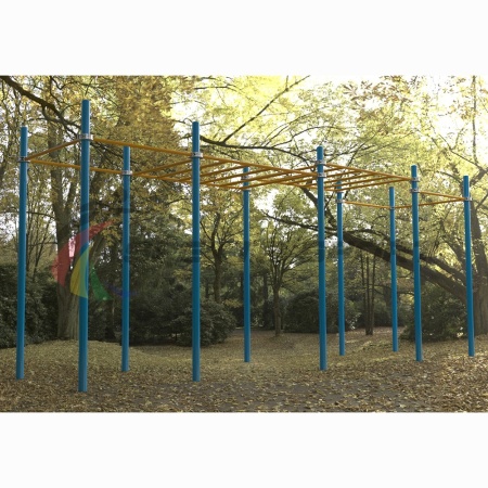 Купить Комплекс Воркаут с рукоходом двухуровневым и 6 турниками SP WRK-04_76mm в Москве 