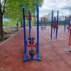Купить Уличный силовой тренажер для подтягивания и отжимания на брусьях с противовесом ТС 146 в Москве 